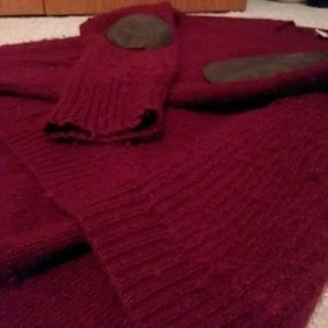 Maroon high-low sweater